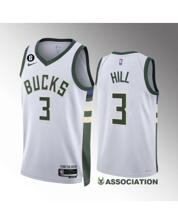 Milwaukee Bucks George Hill 3 White Association Edition Jersey 2022-23 Swingman