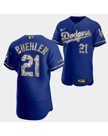 Los Angeles Dodgers Walker Buehler Royal Jersey 21 Golden Diamond 2022-23-23 Uniform