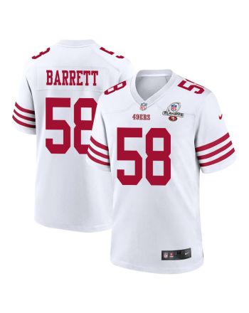 Alex Barrett 58 San Francisco 49ers 2023 Playoffs Patch Game Men Jersey - White