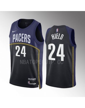 Buddy Hield 24 Indiana Pacers 2022-23 City Edition Black Navy Jersey Swingman