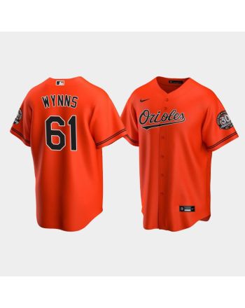 Men's Baltimore Orioles Austin Wynns 61 Alternate Team Orange Jersey Jersey