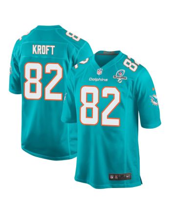 Tyler Kroft 82 Miami Dolphins 2023 Playoffs Patch Game Men Jersey - Aqua