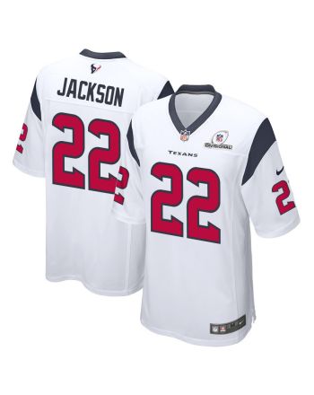 Kareem Jackson 22 Houston Texans 2024 Divisional Patch Game Men Jersey - White