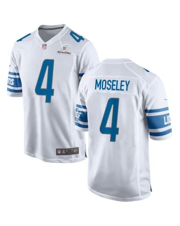 Emmanuel Moseley 4 Detroit Lions 2024 Divisional Patch Game Men Jersey - White