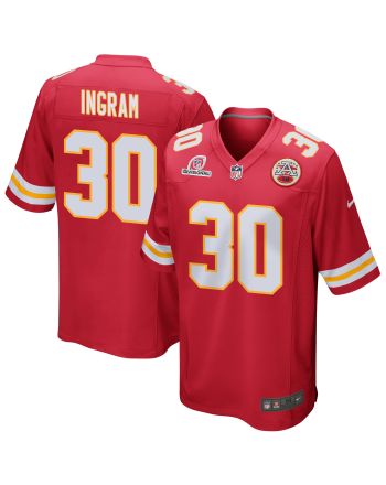 Keaontay Ingram 30 Kansas City Chiefs 2024 Divisional Patch Game Men Jersey - Red