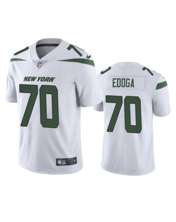 Chuma Edoga 70 New York Jets White Vapor Limited Jersey