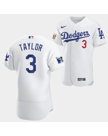 Los Angeles Dodgers Chris Taylor White Jersey 3 Jackie Robinson 75th Anniversary 2022-23 Uniform