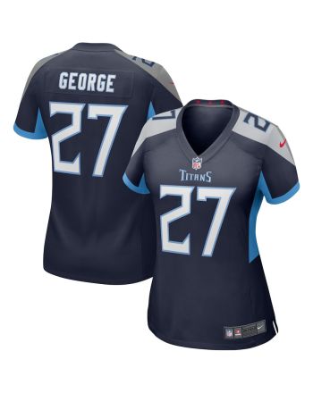 Eddie George 27 Tennessee Titans Women Game Retired Jersey - Navy