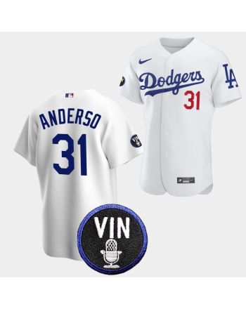 Tyler Anderson Honor Vin Scully Los Angeles Dodgers White 31 Jersey