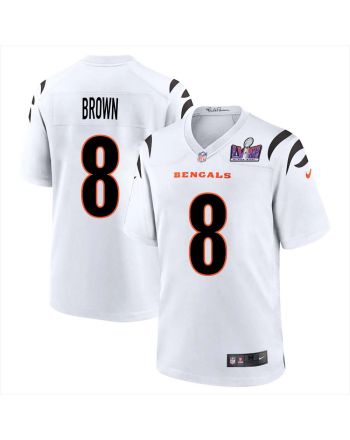 Eddie Brown 8 Cincinnati Bengals Super Bowl LVIII Men Away Limited Jersey - White