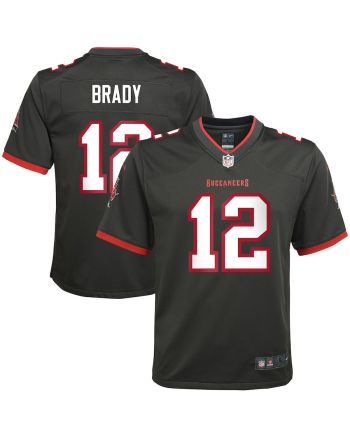 Tom Brady 12 Tampa Bay Buccaneers Youth Alternate Game Jersey - Pewter