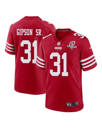 Tashaun Gipson Sr. 31 San Francisco 49ers 2023 Playoffs Patch Game Men Jersey - Scarlet