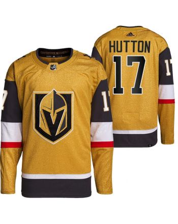 Men Vegas Golden Knights 17 Ben Hutton Home Gold Jersey 2023 Primegreen Jersey