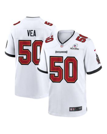 Vita Vea 50 Tampa Bay Buccaneers 2023 Playoffs Patch Game Men Jersey - White