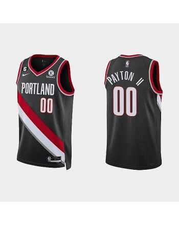 Portland Trail Blazers 00 Gary Payton II 2022-23 Icon Edition Black Men Jersey