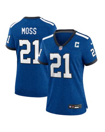 Zack Moss 21 Indianapolis Colts Indiana Nights Alternate Game Women Jersey - Royal