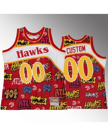 Atlanta Hawks Custom 00 Slap Sticker Red Retro Swingman Jersey