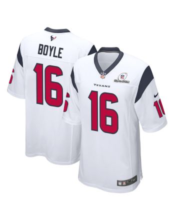 Tim Boyle 16 Houston Texans 2024 Divisional Patch Game Men Jersey - White