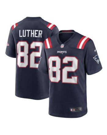 T.J. Luther 82 New England Patriots Men Team Game Jersey - Navy