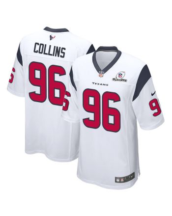 Maliek Collins 96 Houston Texans 2023 Playoffs Patch Game Men Jersey - White