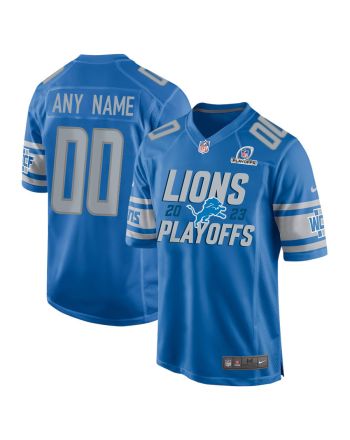 Detroit Lions 2023 Playoffs Iconic Game Men Custom Jersey - Blue