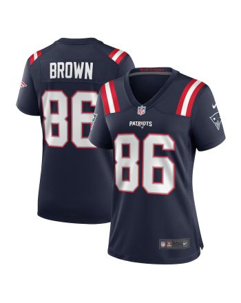 Pharaoh Brown 86 New England Patriots Women Team Game Jersey - Navy