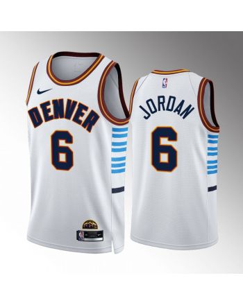 DeAndre Jordan 6 2022-23 Denver Nuggets White City Edition Jersey Swingman