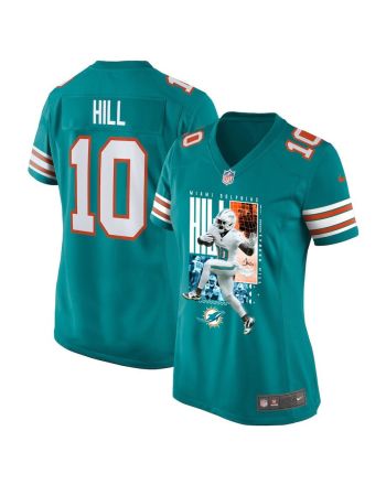 Tyreek Hill 10 Miami Dolphins The Cheetah Women Game Jersey - Aqua