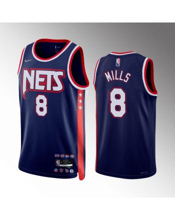 Patrick Mills 8 Brooklyn Nets Blue Jersey City Edition 75th Diamond Badge