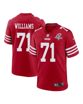 Trent Williams 71 San Francisco 49ers 2023 Playoffs Patch Game Men Jersey - Scarlet