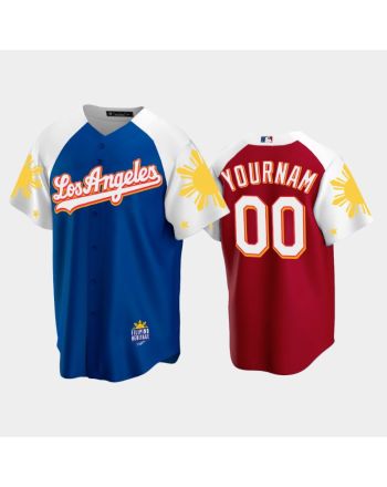 Los Angeles Dodgers Custom 00 2022-23 Royal Red Filipino Heritage Night Jersey