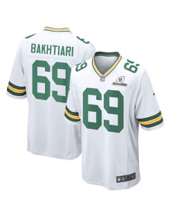 David Bakhtiari 69 Green Bay Packers 2024 Divisional Patch Game Men Jersey - White