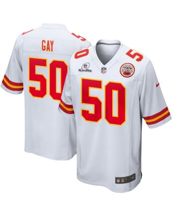 Willie Gay 50 Kansas City Chiefs 2023 Playoffs Patch Game Men Jersey - White