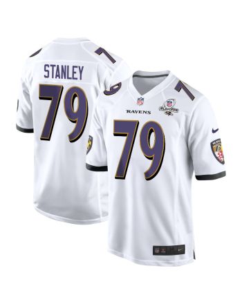 Ronnie Stanley 79 Baltimore Ravens 2023 Playoffs Patch Game Men Jersey - White