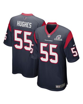 Jerry Hughes 55 Houston Texans 2024 Divisional Patch Game Men Jersey - Navy