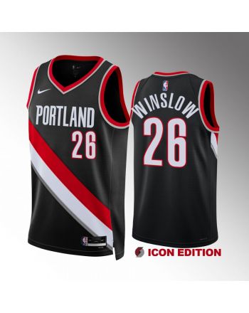 Justise Winslow 26 Portland Trail Blazers 2022-23 Icon Edition Black Jersey