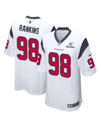 Sheldon Rankins 98 Houston Texans 2023 Playoffs Patch Game Men Jersey - White