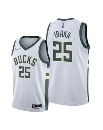 Serge Ibaka 25 Milwaukee Bucks 2022 Association Edition White Jersey Diamond Badge - Men Jersey