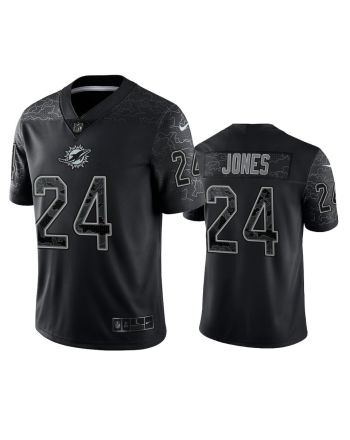 Byron Jones 24 Miami Dolphins Black Reflective Limited Jersey - Men