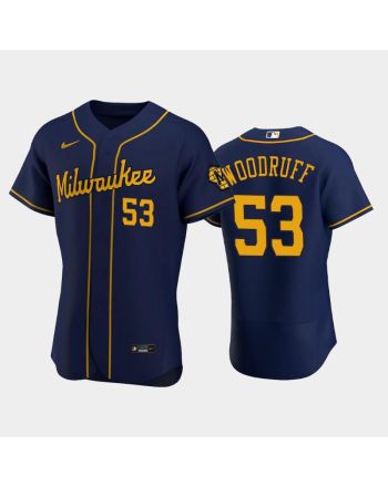 Milwaukee Brewers 53 Brandon Woodruff Alternate Team Navy Jersey Jersey