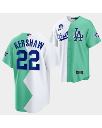 Los Angeles Dodgers Clayton Kershaw 2022-23 All-Star Celebrity Softball Game 22 White Green Jersey