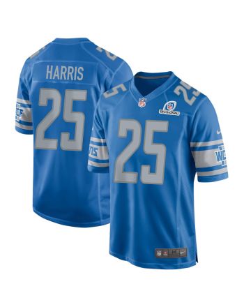 Will Harris 25 Detroit Lions 2024 Divisional Patch Game Men Jersey - Blue