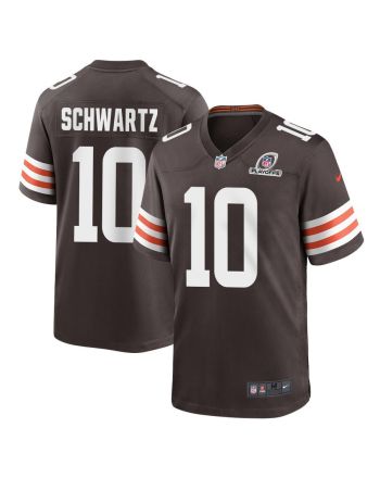 Anthony Schwartz 10 Cleveland Browns 2023 Playoffs Patch Game Men Jersey - Brown