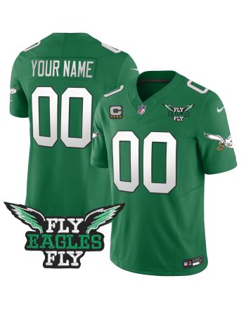 Philadelphia Eagles Fly Eagles Fly Patch Alternate Game Men Custom Jersey - Kelly Green