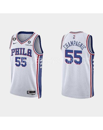 Philadelphia 76ers Julian Champagnie 55 2022-23 Association Edition White Men Jersey Swingman