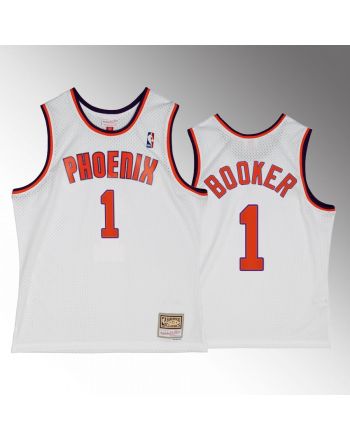 Devin Booker 1 Phoenix Suns Alternate White Hardwood Classics Jersey