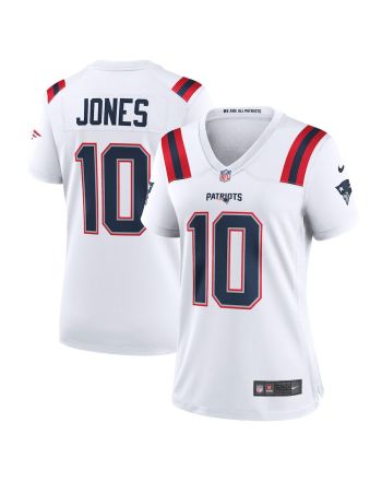 Mac Jones 10 New England Patriots Women Jersey - White