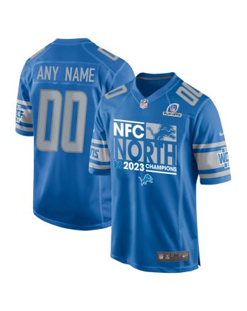 Detroit Lions 2023 NFC North Champions Game Men Custom Jersey - Blue