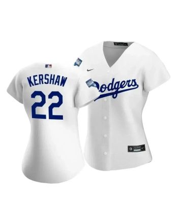 Dodgers Clayton Kershaw 22 2020 World Series Champions White Home Women's Jersey