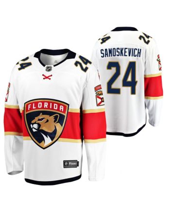 Mackie Samoskevich 24 2023 Draft Florida Panthers Away Jersey White